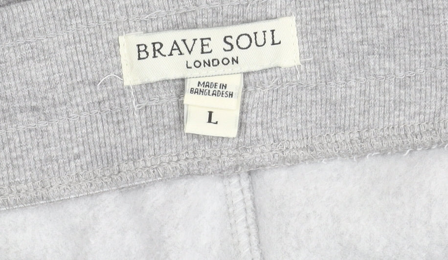 Brave Soul Men's Grey Jogger Trousers L