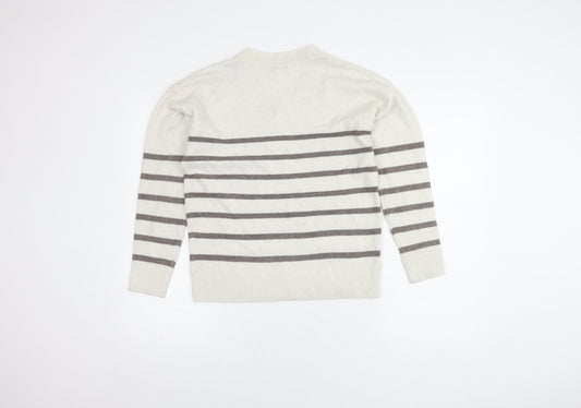 Womens UK Size S Marks and Spencer White Pullover Jumper