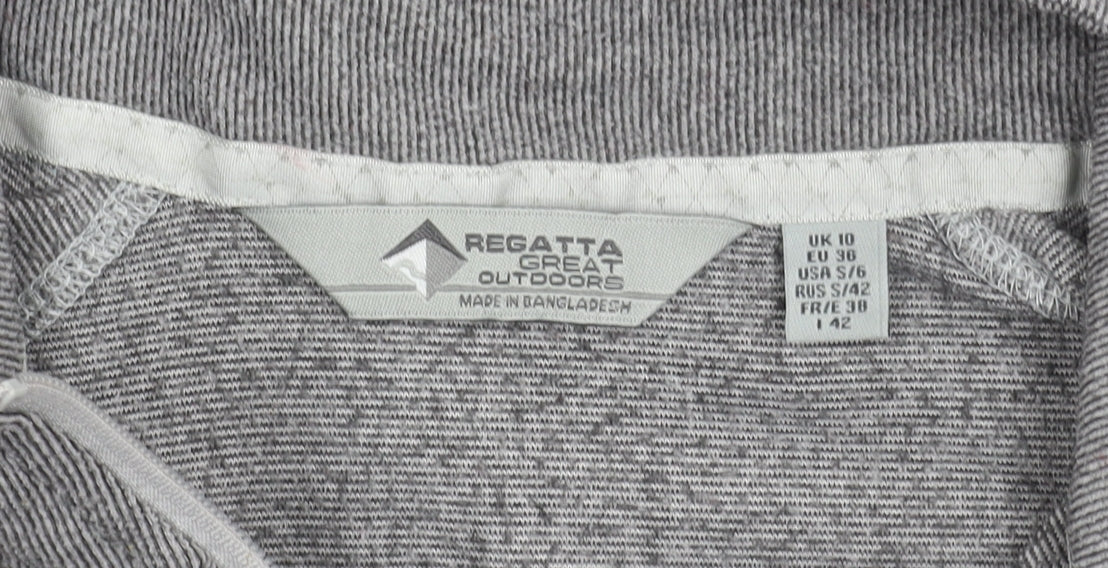 Regatta Women's Grey Sweatshirt Size 10 Zip Neck Logo