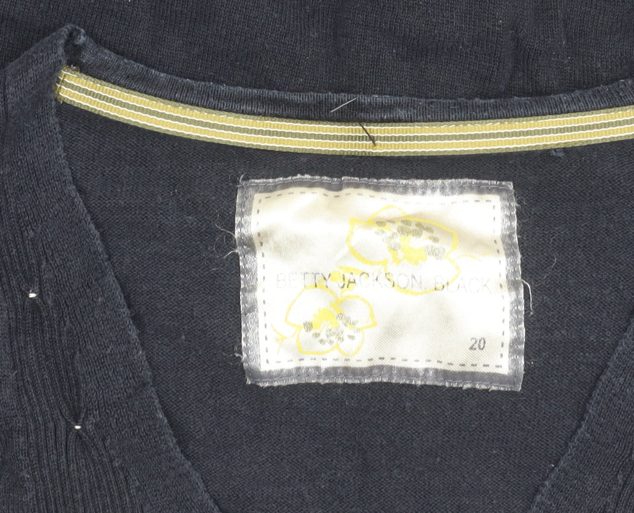Womens UK Size 20 Betty Jackson Black Basic Blouse