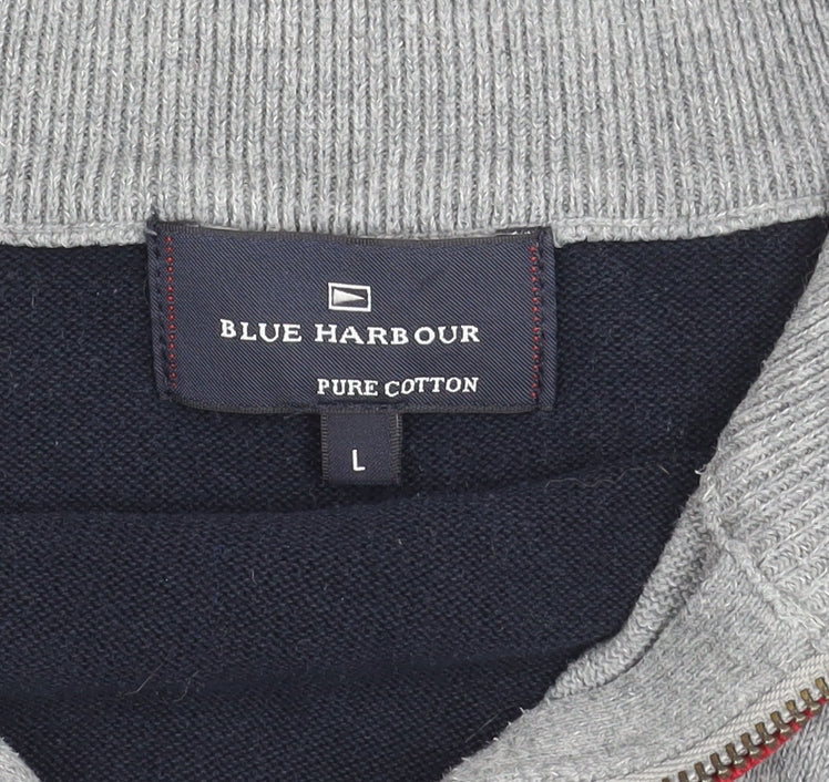 Mens UK Size L Blue Harbour Multicoloured Full Zip Sweatshirt