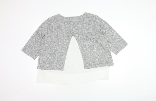 Wallis Grey Layered Bow Top for Women, Size 18