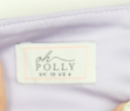 Womens UK Size 10 Oh Polly Purple Cropped Blouse