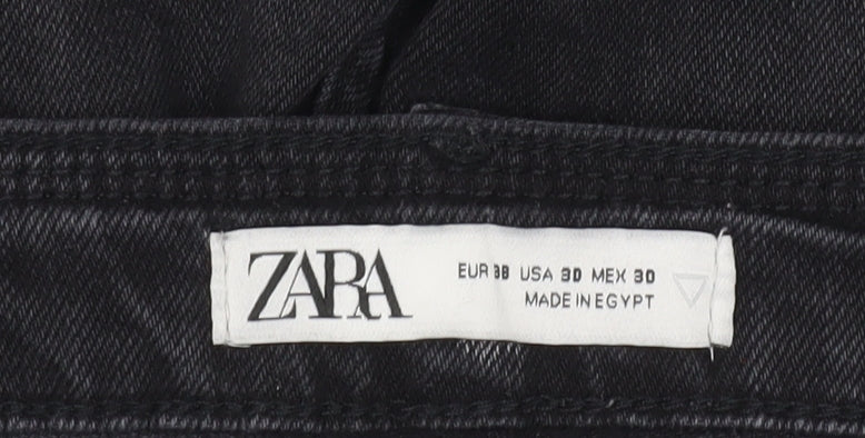Zara Women's Black Skinny Jeans Size 10 Distressed