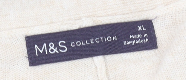 Womens UK Size XL Marks and Spencer Beige Cardigan Jumper