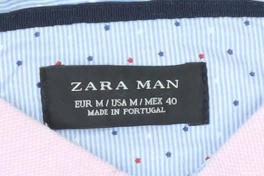 Zara Man Men's Pink Polo Shirt, Size M, Regular Fit