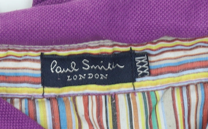 Paul Smith Men's Purple Polo, Short Sleeve, Size M