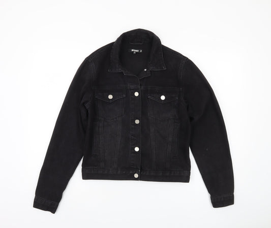 Womens UK Size 4 Missguided Black Basic Jacket