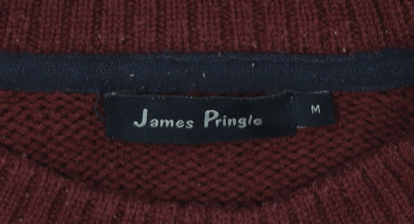 James Pringle Men's Red Pullover Jumper Medium