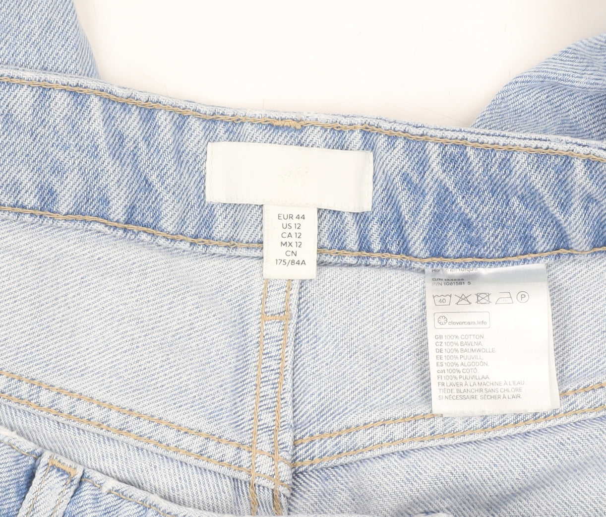 H&M Men's Light Blue Straight Jeans, Size 33, Regular Fit