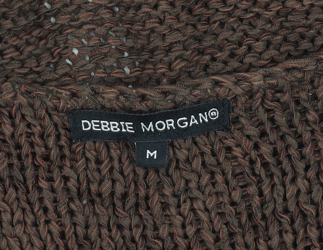 Womens UK Size M Debbie Morgan Brown Cardigan Jumper
