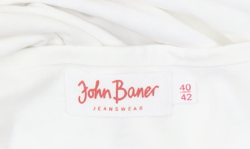 Womens UK Size 12 John Baner White T-Shirt