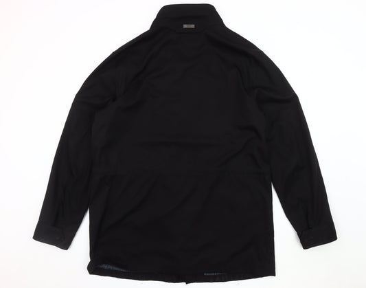 Armani Collezioni Men's Black Long Stand-Up Coat, Size 46