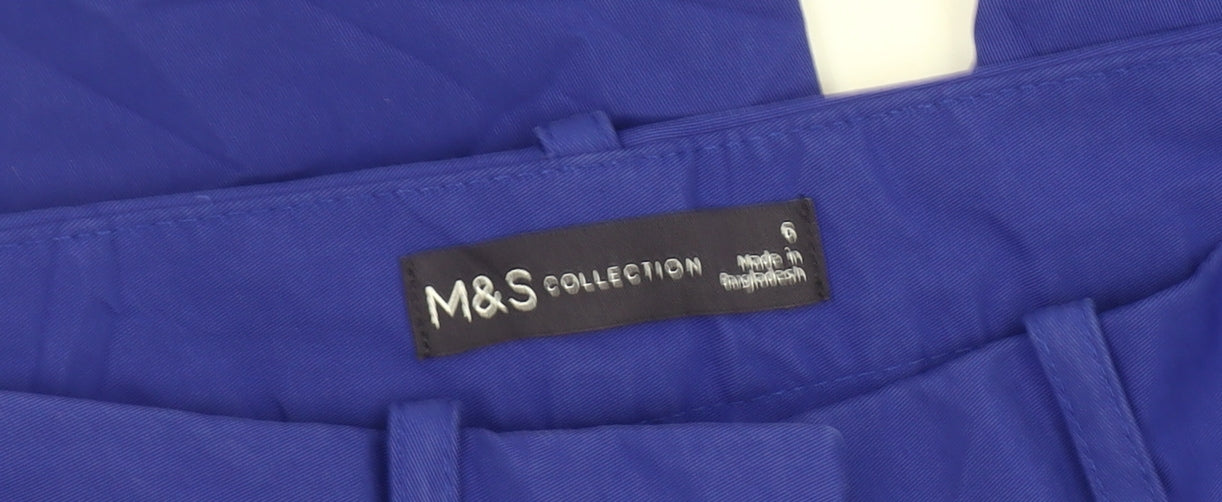 Womens UK Size 6 Marks and Spencer Regular Fit Chino Blue Trousers