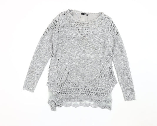 Womens UK Size M Quiz Grey Pullover Jumper