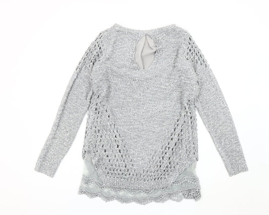 Womens UK Size M Quiz Grey Pullover Jumper