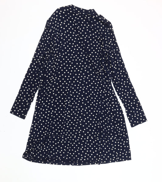 Marks and Spencer Women’s Blue Polka Dot Dress - Size 14
