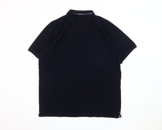John Lewis Men's Black Polo Shirt XL Cotton Casual