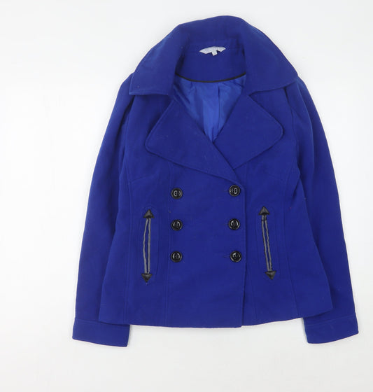 Womens UK Size 14 Red Herring Blue Pea Coat