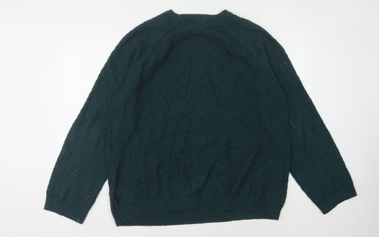 Ted Baker Men's Green Waffle-Knit Pullover 6XL