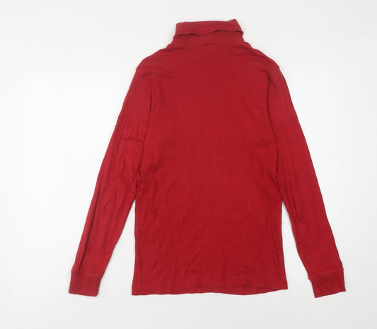 Cotton Traders Women's Roll Neck Long Sleeve Top - Red, S