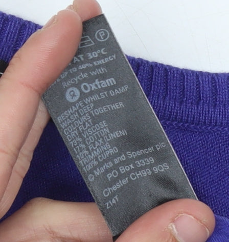 Womens UK Size S Marks and Spencer Purple Pullover Jumper