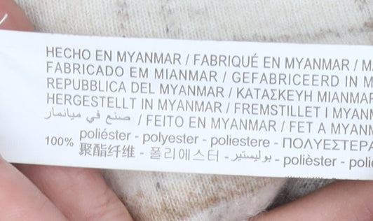 Brand and care label for Stradivarius Women's Beige XS Checkered Jacket
