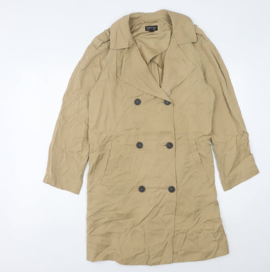 Womens UK Size 8 Topshop Beige Trench Coat