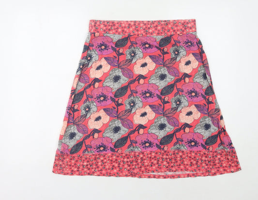 Mantaray Faithful and True Women's Pink Floral A-Line Skirt, Size 12