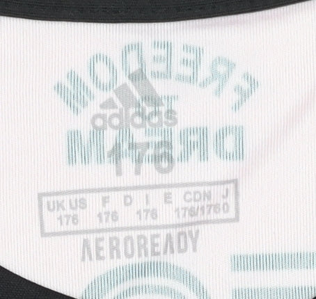 Brand and care label for Adidas Childrens Pink Messi Away Shirt 176 - Short Sleeves