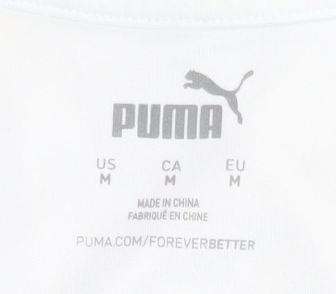 Brand and care label for Puma Adult White Football Shirt Medium - Deutschland