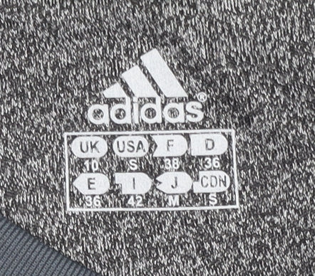 Brand and care label for Adidas women’s real madrid away shirt ronaldo #7 grey, size UK 10