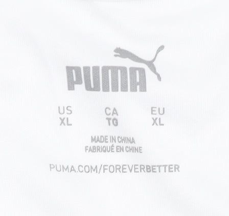 Brand and care label for Puma Deutschland White XL Men's Football Shirt