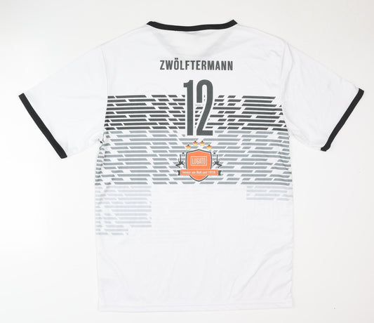 Adults Deutschland White Home Shirt Size L Short Sleeves