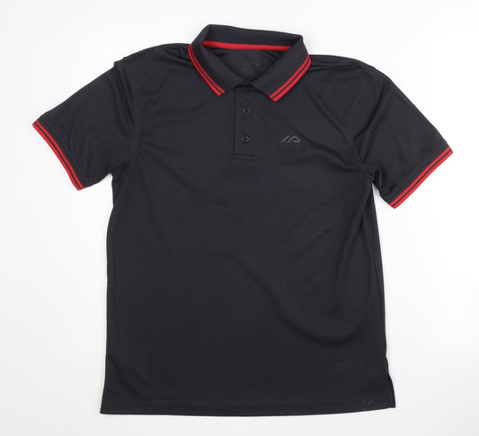 Mens UK Size S Active Black Polo
