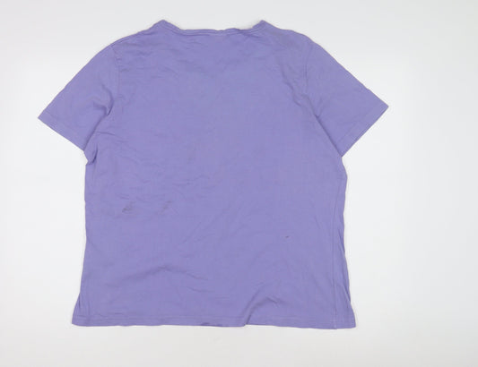 Damart Purple Women’s T-Shirt with Embroidery, M