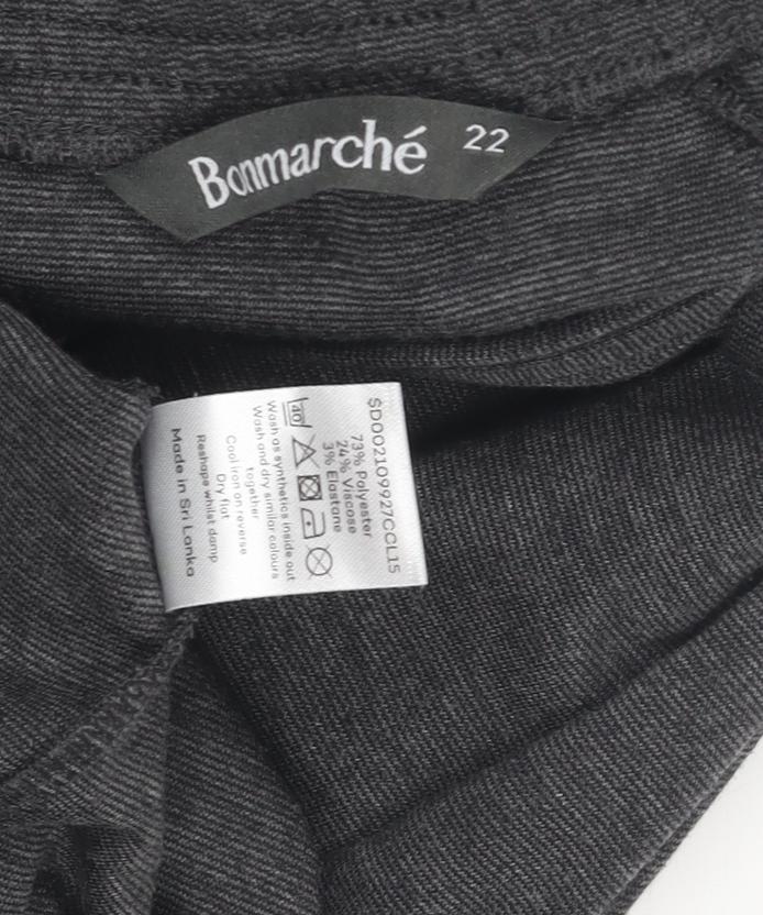 Bonmarché Women's Grey A-Line Skirt Size 22