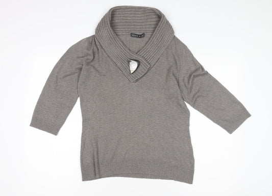Womens UK Size 12 Alex & Co. Grey Pullover Jumper