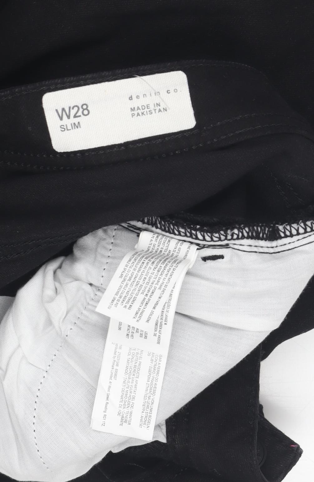 Close-up detail of Denim & Co. Women’s Black Slim Fit Denim Shorts