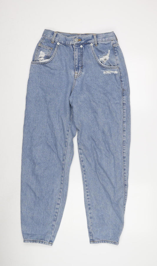 Womens UK Size 8 Pull & Bear Relaxed Fit Mom Blue Jeans