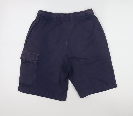 Nike Men's Blue Sweat Shorts, XS, Elastic Waist, Pockets