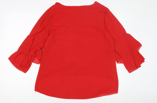 Womens UK Size L Quiz Red Basic Blouse
