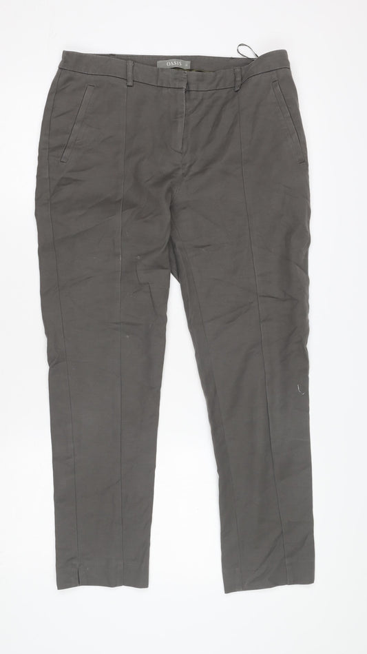Womens UK Size 12 Oasis Regular Fit Business Casual Grey Trousers