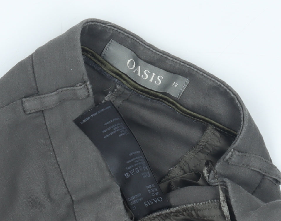 Womens UK Size 12 Oasis Regular Fit Business Casual Grey Trousers