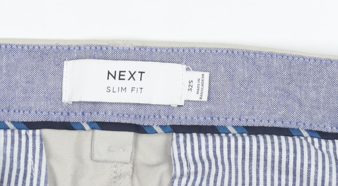 Next Men's Beige Slim Fit Chino Trousers 32S
