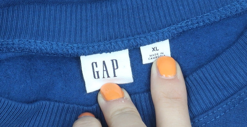 Gap Women's Blue XL Pullover Logo Sweatshirt