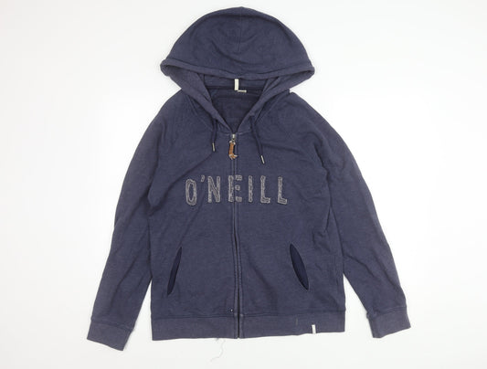 Additional front view of O'Neill Women's Blue Hooded Zip Jacket, size 14