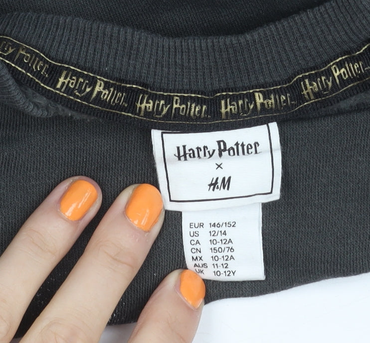 H&M Boys Black Harry Potter Pullover Sweatshirt 11-12 Years
