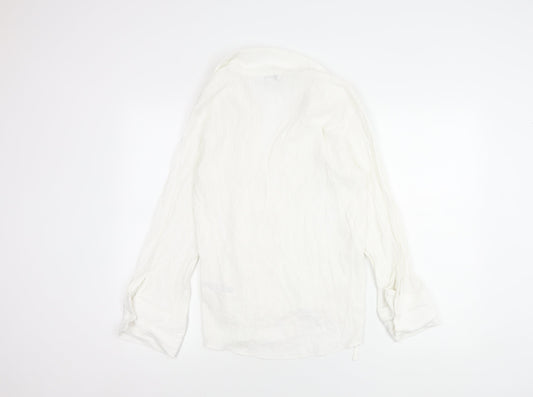Womens UK Size 8 Topshop White Wrap Button-Up