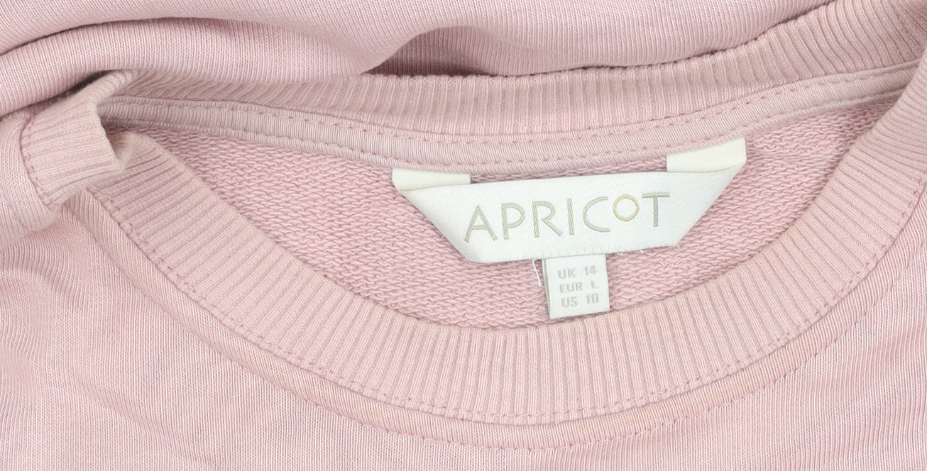 Apricot Pink Pullover Sweatshirt, Women’s L, Graphic Print